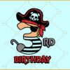 3rd Pirate Birthday Svg, Pirate Number 3 svg, Birthday Number 3 svg, Pirate's hat svg
