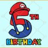 5th Birthday Mario Bros svg, Fifth Mario Bros svg,  super Mario Birthday svg, Birthday Mario Bros svg