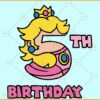 5th Birthday Peach Princess svg, Fifth Peach Princess svg, Birthday Peach Princess svg