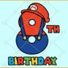 8th Birthday Mario Bros svg, Eighth Mario Bros svg,  super Mario Birthday svg, Birthday Mario Bros svg