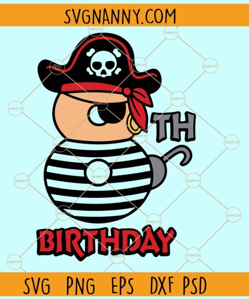8th Pirate Birthday Svg, Pirate Number 8 svg, Birthday Number 8 svg, Pirate's hat svg