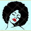 Afro woman SVG, Red lipstick svg, Afro hair svg, Afro Woman SVG, Afro Girl Svg, Afro Queen Svg
