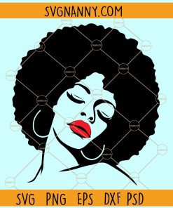 Afro woman SVG, Red lipstick svg, Afro hair svg, Afro Woman SVG, Afro Girl Svg, Afro Queen Svg