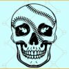 Baseball Halloween skull svg, Baseball Skull svg, Softball Skull Svg, Skull Svg, Baseball Svg