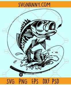 Bass fishing SVG, Fishing shirt svg, Fishing png, Bass fishing clipart SVg