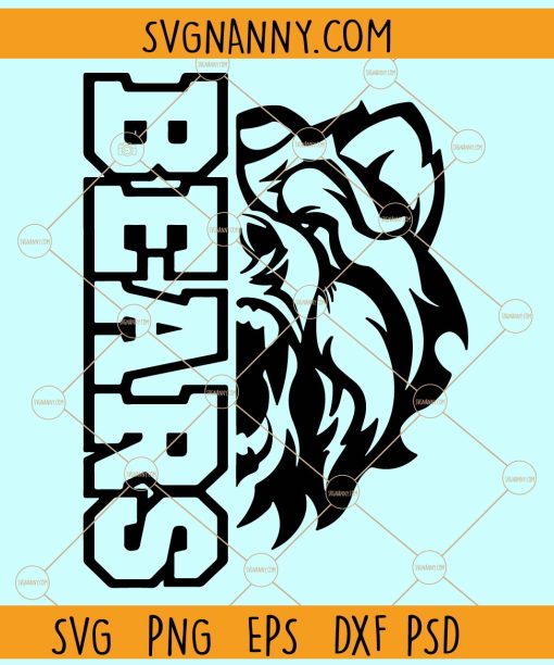 Bears Football SVG, Bears Team Logo svg, bears svg, Bears football svg, school pride mascot svg