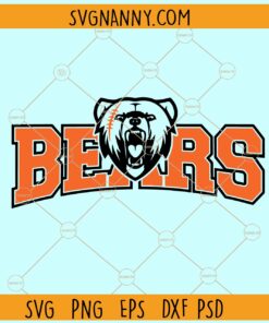 Bears pride football SVG, Football svg, Football Mascot svg, Football team spirit svg