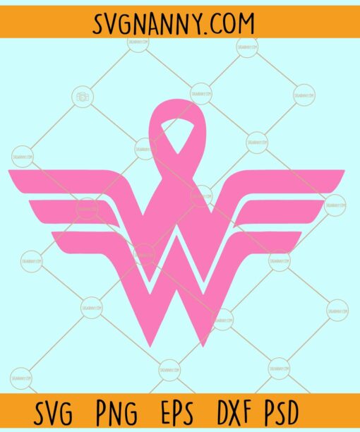 Breast Cancer Wonder Woman SVG, Breast Cancer Super hero logo SVg, Breast Cancer Awareness svg