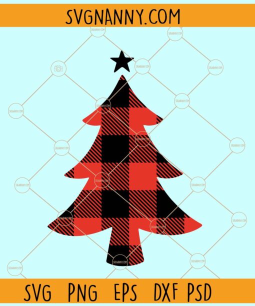 Buffalo plaid Christmas tree SVG, Christmas tree svg, Christmas svg, Christmas sign svg