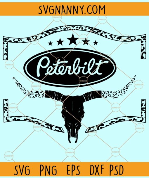 Bull Skull Leopard Peterbilt SVG, Peterbilt Logo svg, Peterbilt Svg, Peterbilt Logo Clipart svg