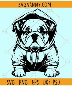 Bulldog hoodie SVG, Bulldog dog breed Svg, Dog Face Svg, Bulldog Clip Art svg