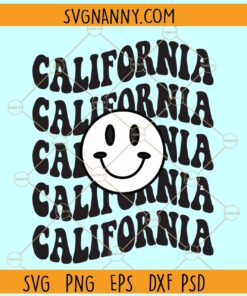 California Retro Smiley SVG¸ California svg, California state svg, US State svg