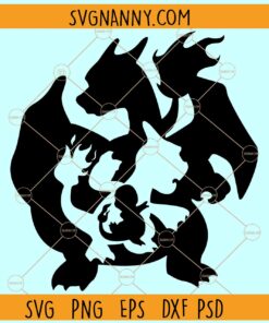 Charmander Evolutions SVG, Charmander Pokemon Evolutions SVG File, Charmeleon Charizard Pokemon Ash Svg