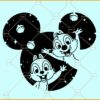 Chip and Dale Mickey ears SVG, Chip and Dale Ears SVG, Chip and Dale in Mouse head svg