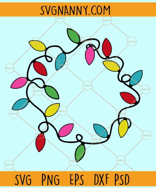 Circle Christmas lights design svg, Christmas lights svg, Christmas svg, Christmas svg file