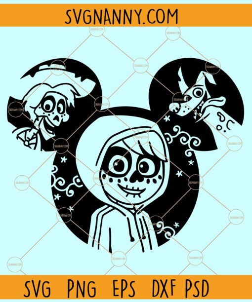 Coco Miguel mickey ears svg, Disneyland svg, Coco Miguel Mickey Mouse head svg