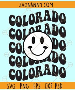 Colorado retro Smiley svg¸ Colorado svg, Colorado state svg, US State svg