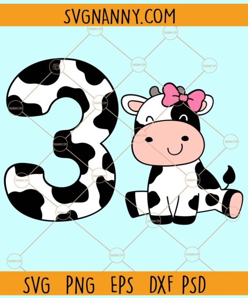 Cowgirl Third Birthday svg, Cow girl birthday svg, 3rd birthday, Number three svg