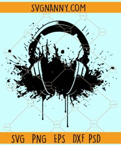 DJ Headphones ink splash SVG, Headphones SVG file, Headphones Svg, Headphones Clipart svg