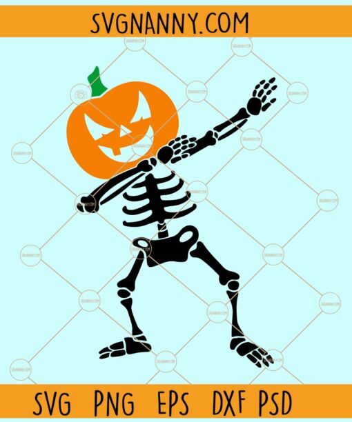 Pumpkin Skeleton svg, Pumpkin Skeleton svg, Halloween Dabbing Skeleton svg