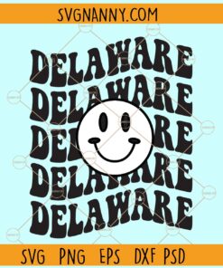 Delaware retro Smiley face svg¸ Delaware svg, Delaware state svg