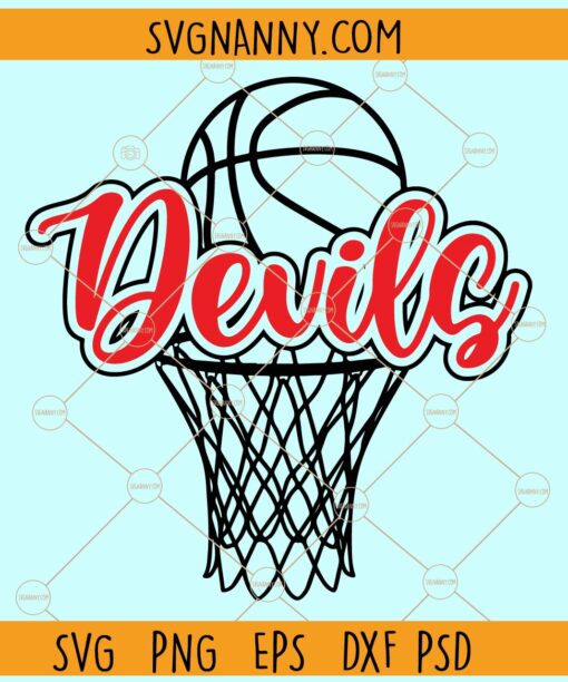 Devils Basketball SVG, Devils Mascot SVG, Team spirit svg, Devils svg, Devils svg file