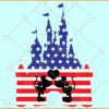 Disney Castle 4th of July SVG, Castle USA Flag SVG, Patriotic Disney Castle SVG