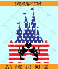 Disney Castle 4th of July SVG, Castle USA Flag SVG, Patriotic Disney Castle SVG