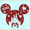 Disney Valentine svg, Mouse Ears XOXO Svg, Mouse Valentine's day svg