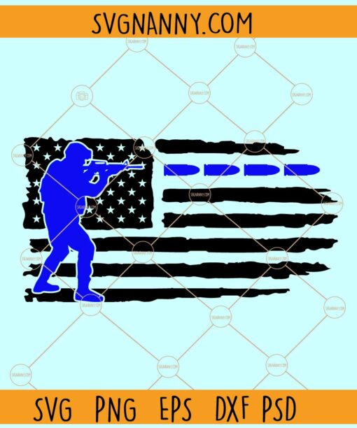 Distressed Police USA Flag SVG, Police svg, Back the Blue svg, Thin Blue Line svg