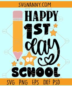 Doodle Happy First Day of School SVG, Pencil svg, Happy First Day of School SVG