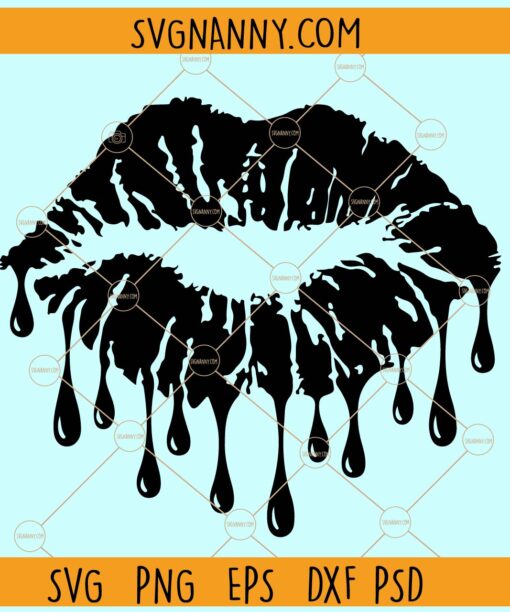 Dripping lips svg, Black Dripping lips svg, Lips SVG, Melanin Svg, Bitting Lips SVG