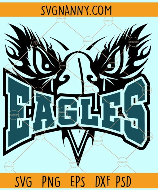 Eagles Mascot SVG, Team Mascot Svg, School Spirit svg, Eagles svg, Eagle Svg, Eagle Face Svg