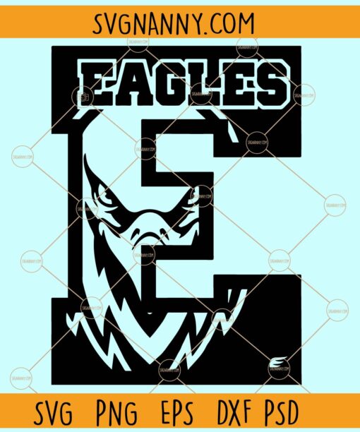 Eagles in letter E svg, Eagles SVG, Eagles SVG File, Eagles Mascot SVG