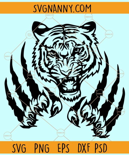 Fierce tiger scratch svg, fierce tiger scratch svg, tiger face claw scratch clip art svg