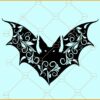 Floral bat  SVG, Halloween clipart svg, Halloween shirt svg, Halloween svg, Halloween costume svg