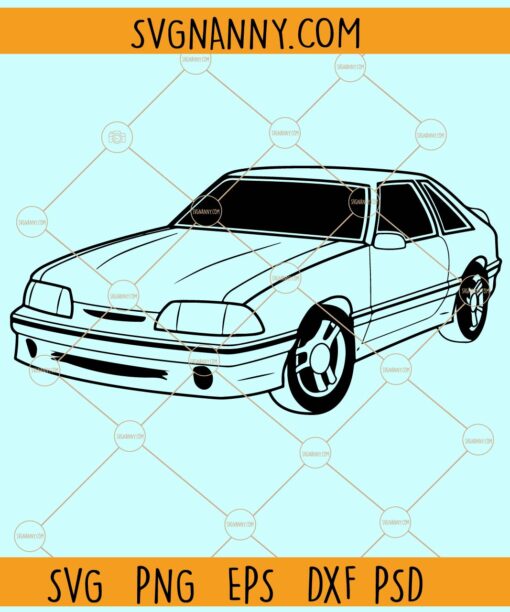 Ford Mustang Fox Body SVG, Ford Mustang Fox Body vector SVG, ox body Mustang Gt svg