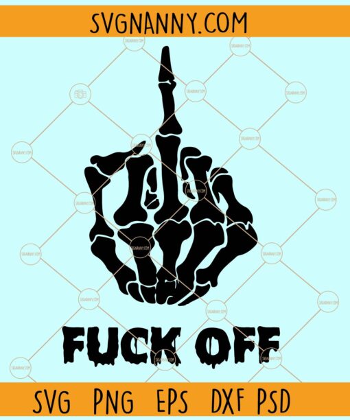 Fuck off skeleton middle finger svg, Halloween Svg, Halloween Clipart, Svg