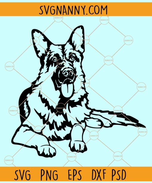 German Shepherd SVG file, German Shepherd SVG, German Shepard Illustration svg