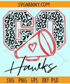 Go Hawks Leopard SVG, Hawks Mascot SVG, Team spirit svg, Hawks svg, Hawks svg file