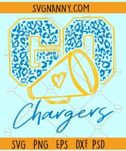 Go chargers Leopard print SVG, chargers Mascot SVG, Team spirit svg, chargers svg