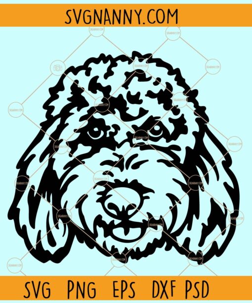 Golden doodle head SVG, Golden Doodle svg, dog svg , Goldendoodle Dog Breed svg