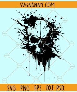 Gothic Skull ink splash SVG, Skull Gothic Clipart svg, Gothic Svg