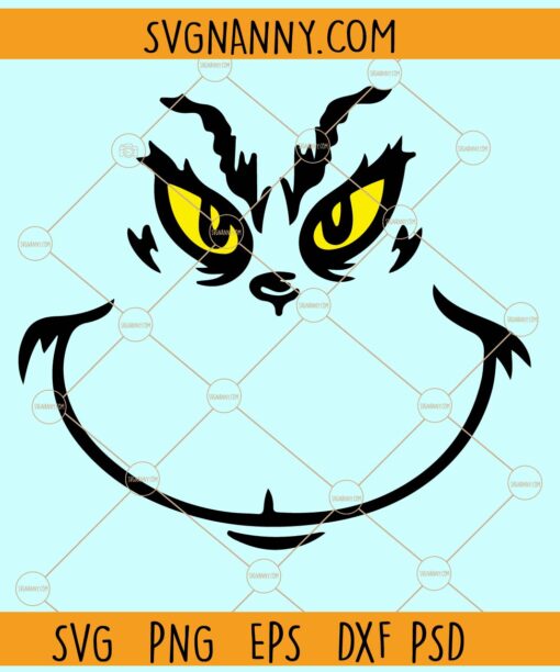 Grinch face svg, Grinch svg, Grinch Ornament svg, Grinch Smile svg, Christmas svg file