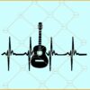 Guitar heartline SVG, Heartbeat guitar svg, guitar svg, electric guitar svg, music svg