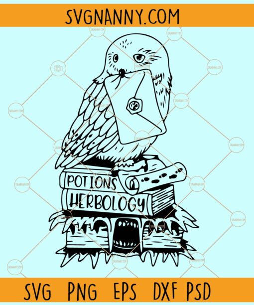 HP owl with wizard letter SVG, HP Books And symbols SVG, Harry Svg