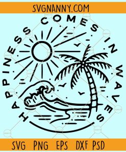 Happiness Comes in Waves SVG, Vibes svg, Waves svg, Beach svg, Hello Summer svg