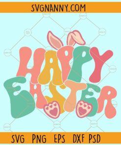 Happy Easter retro Vintage SVG, Retro easter svg, Bunny Ears svg, Happy Easter SVG
