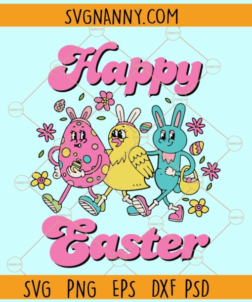 Happy Easter svg, Bunny Easter svg, Easter Bunnies svg, Happy Easter SVG