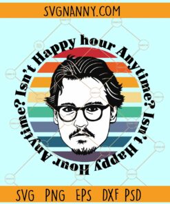 Happy Hour Anytime Johnny Depp Svg, Retro background svg, Johnny Depp svg